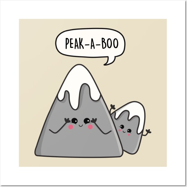 Peak-a-boo mountain pun Wall Art by LEFD Designs